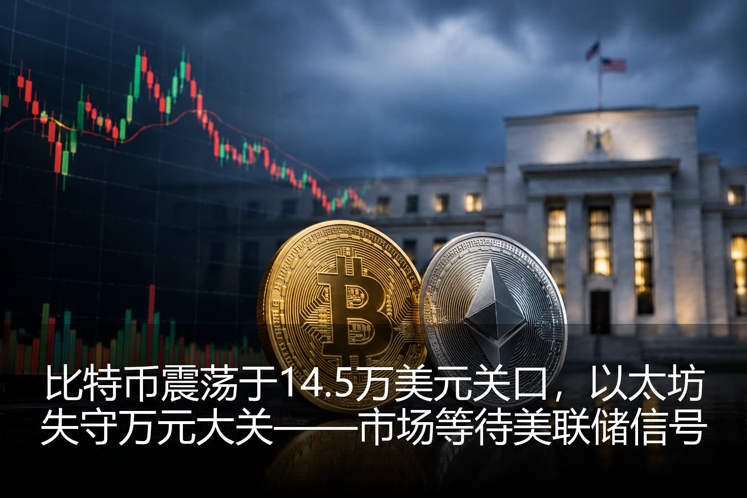 Bitcoin hovers near $145K, Ethereum loses $10K as market awaits Fed signals
